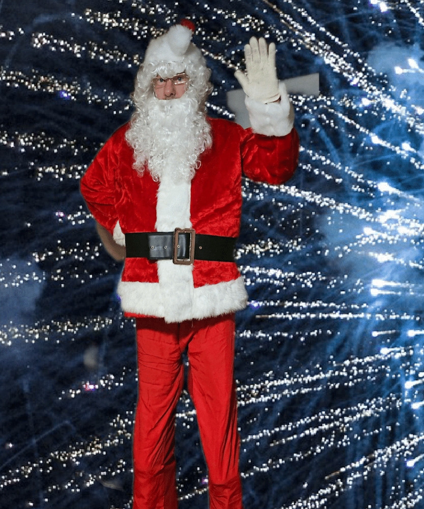 Santa & Elf on Stilts